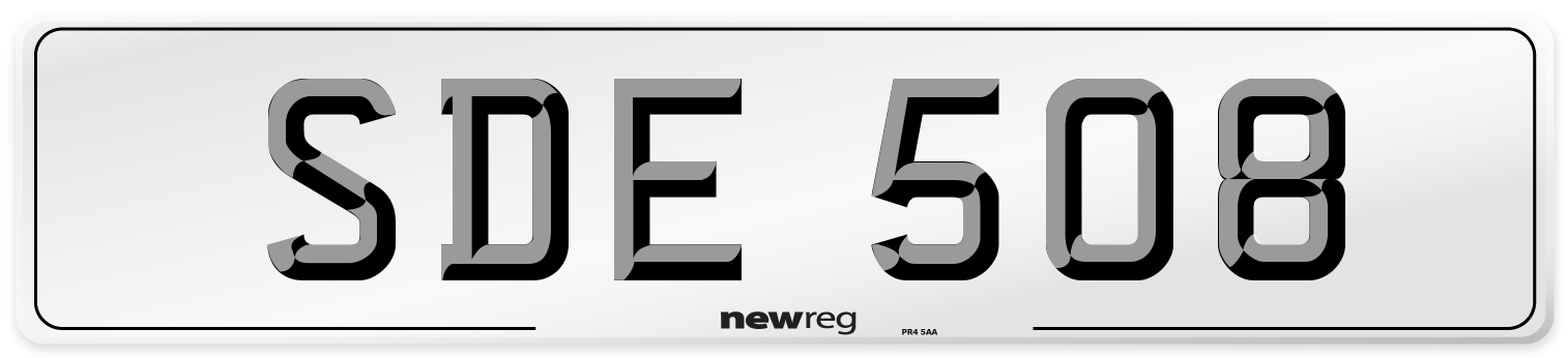 SDE 508 Number Plate from New Reg